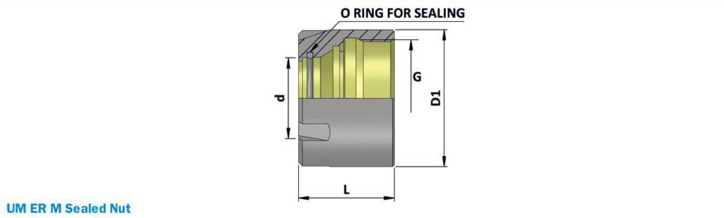 UM ER16 MS MINI SEALING NUT FOR ER COLLET CHUCK